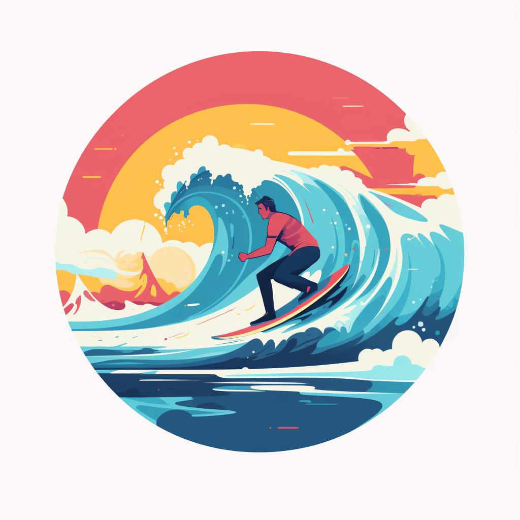 Surfer riding the wave