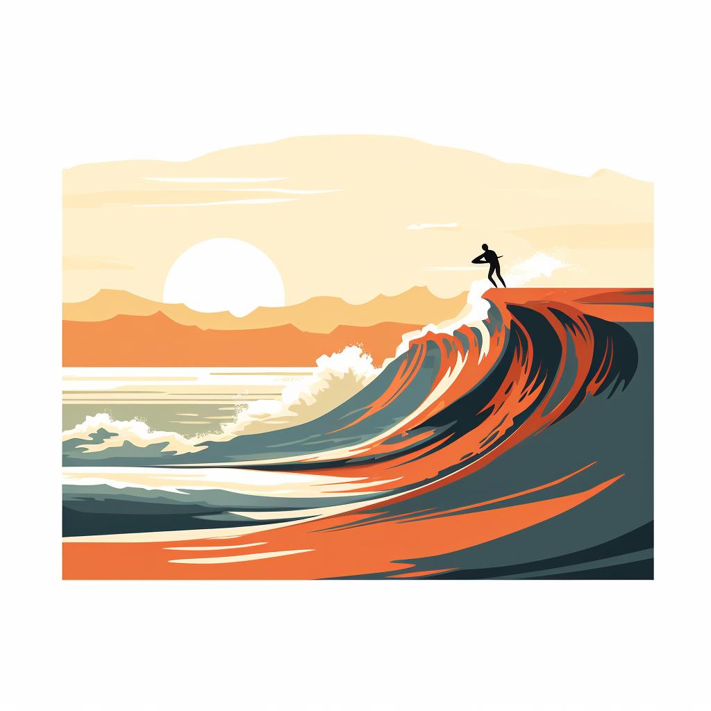 A body surfer riding a wave towards the shore