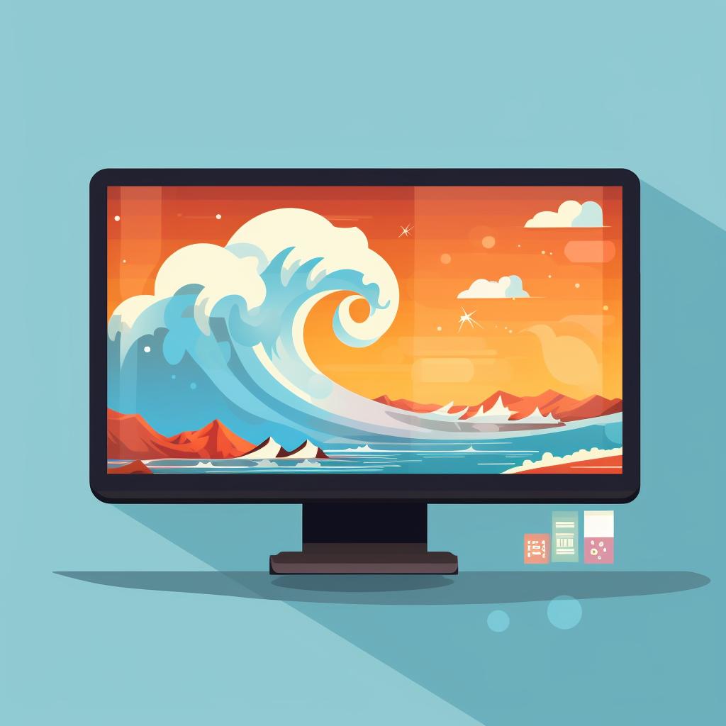 Surf forecast on a computer screen